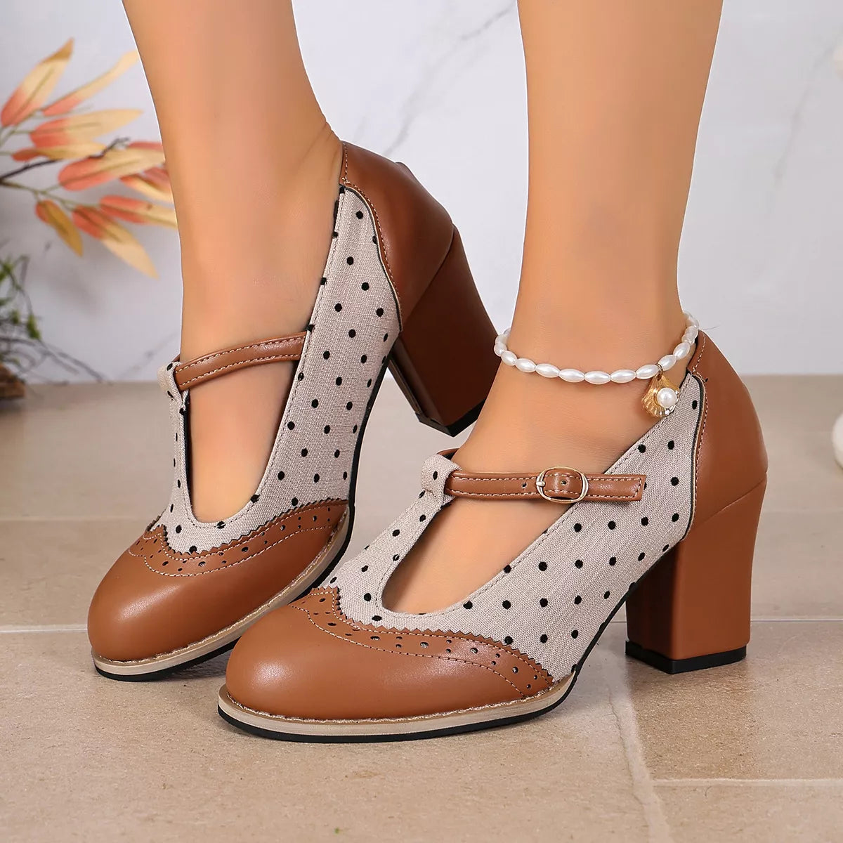 Point Toe Block Heels Pumps