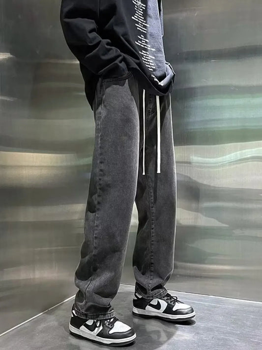 Men's Full Size Vintage Wash Loose Fit Jeans Plus Size