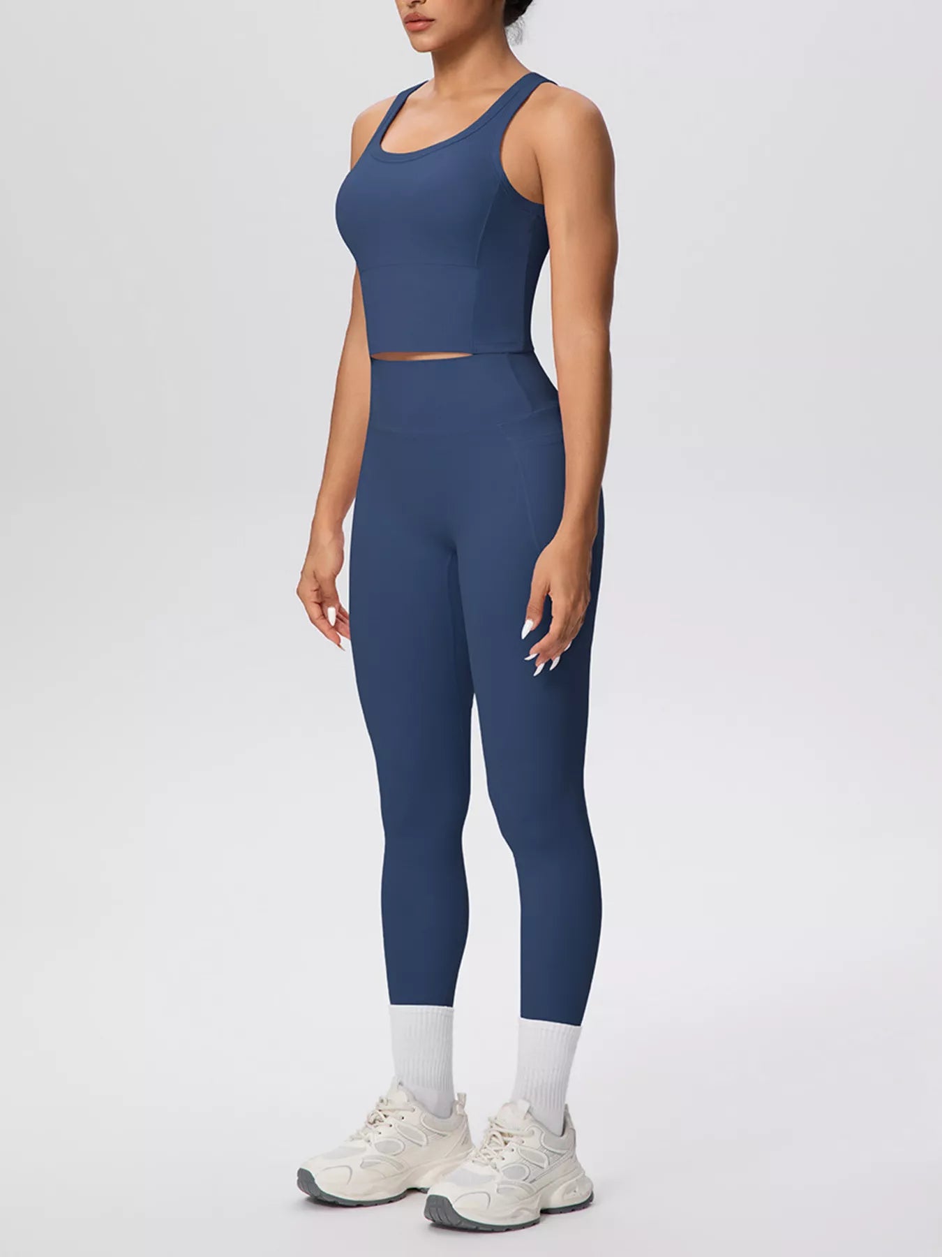 Scoop Neck Tank and High-Waisted Leggings Active Set