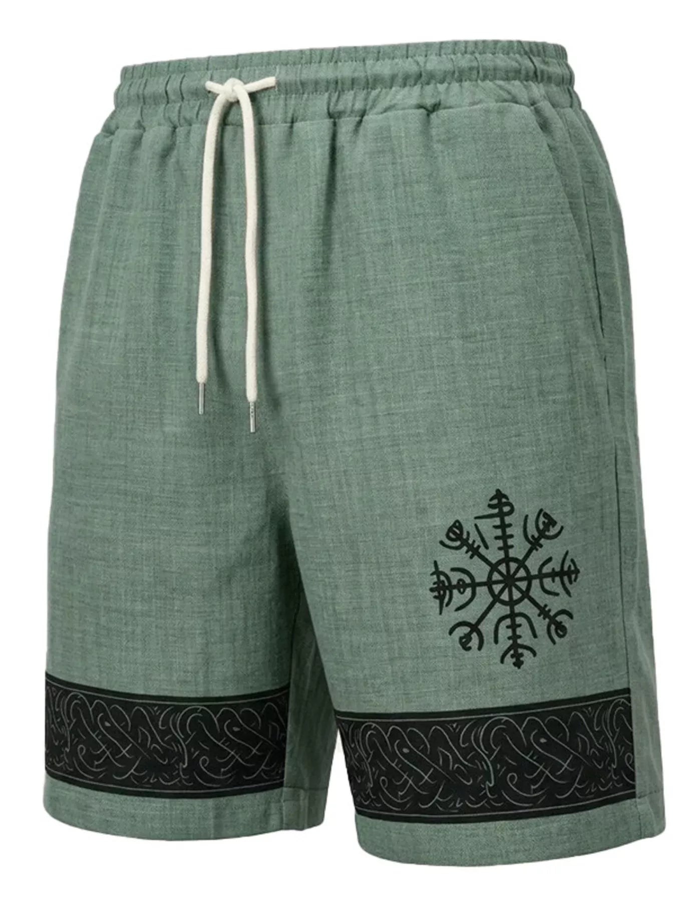Men's Full Size Linen Blend Drawstring Shorts Plus Size