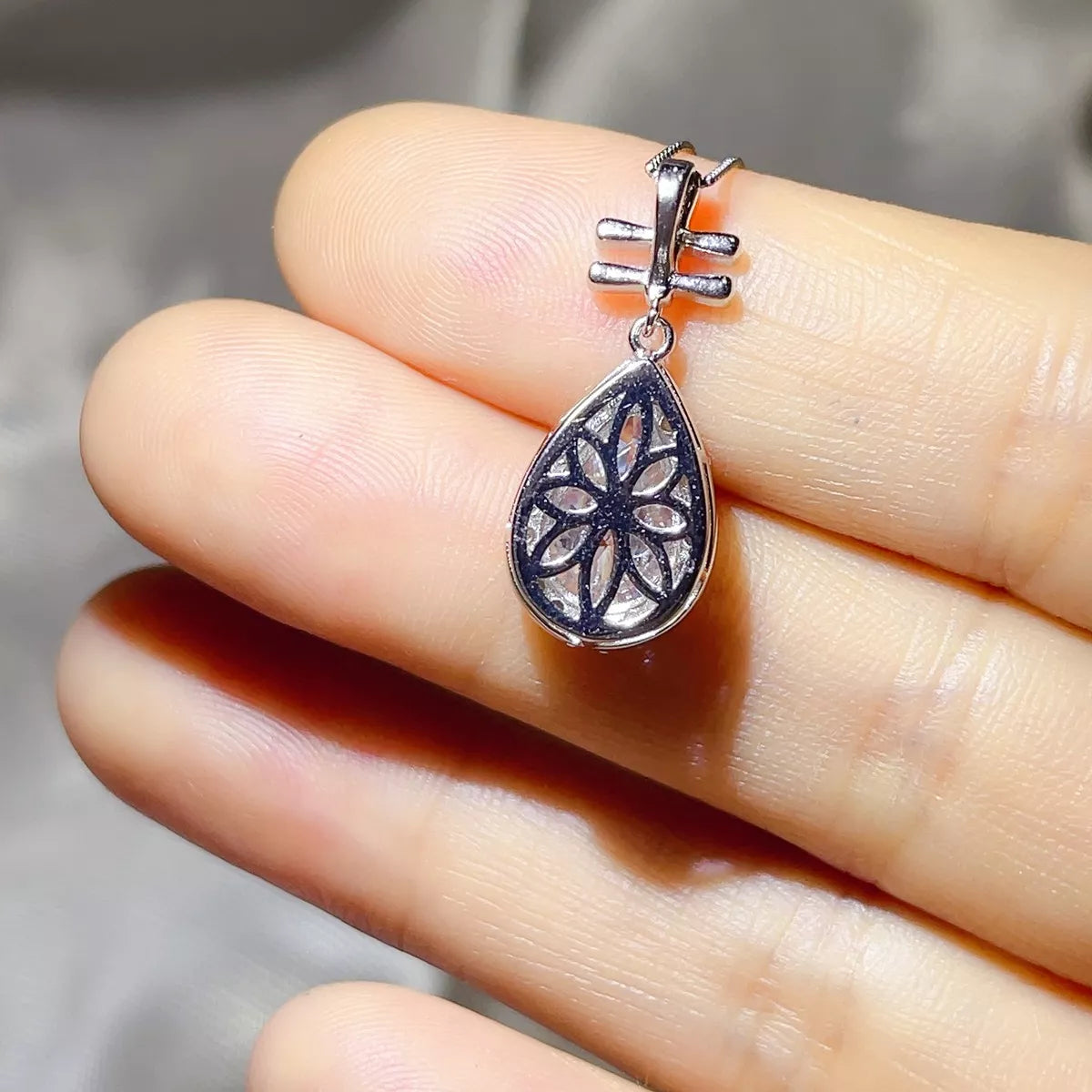3 Carat 925 Sterling Silver Moissanite Pendant Necklace
