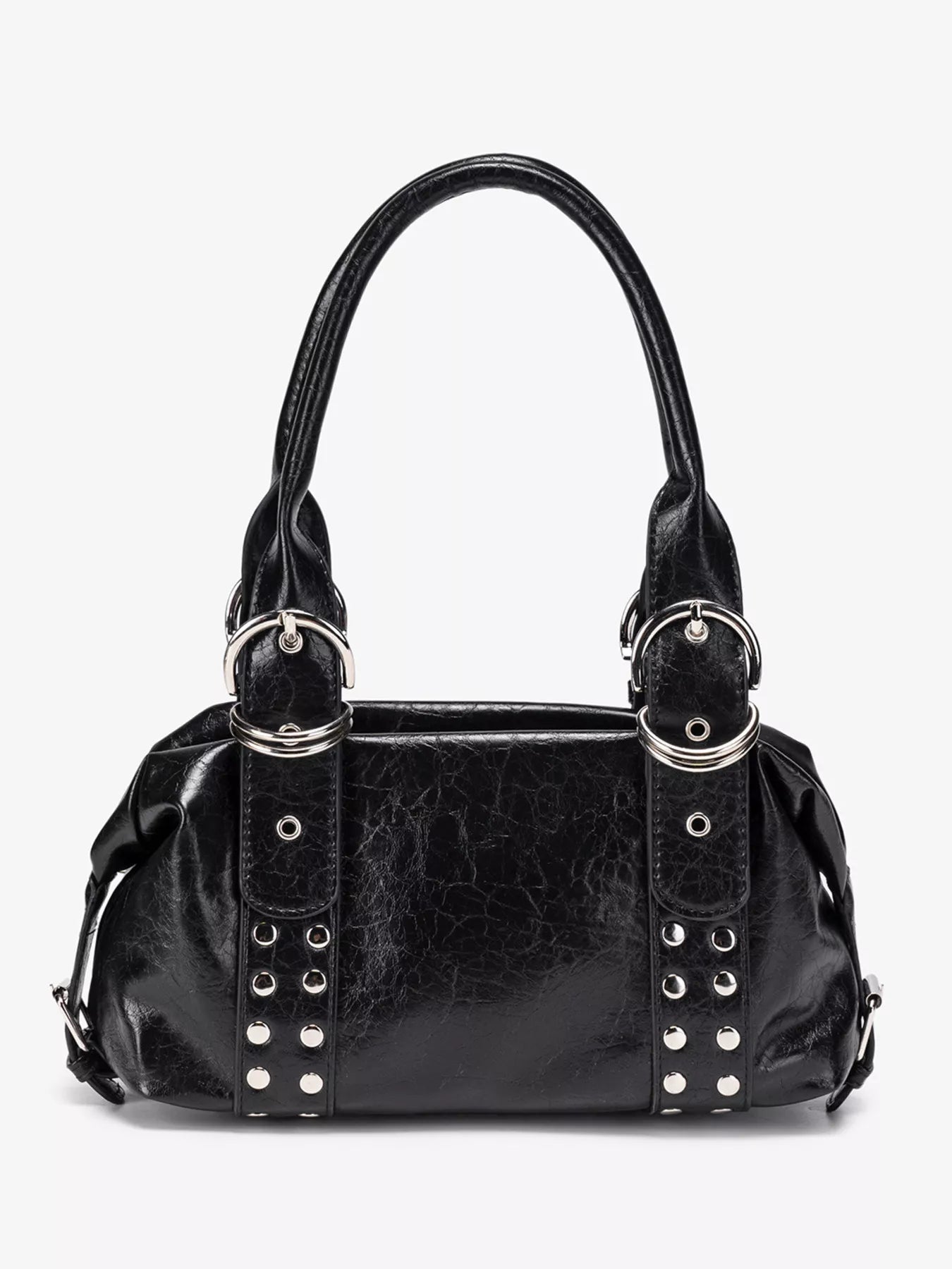 Studded Buckle Accent Handbag