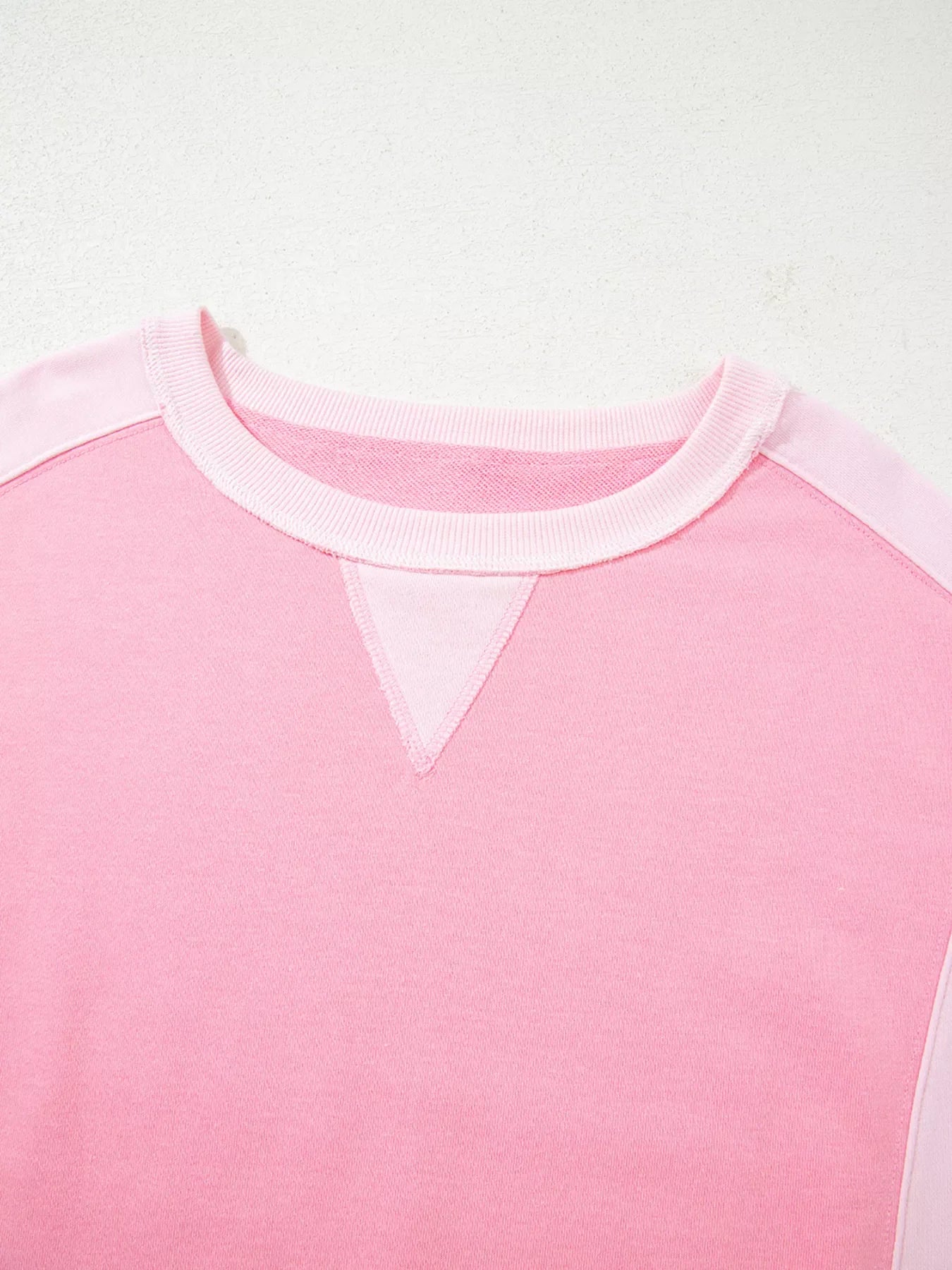 2-tone Color Block Patchwork Drop Shoulder Sweatshirt