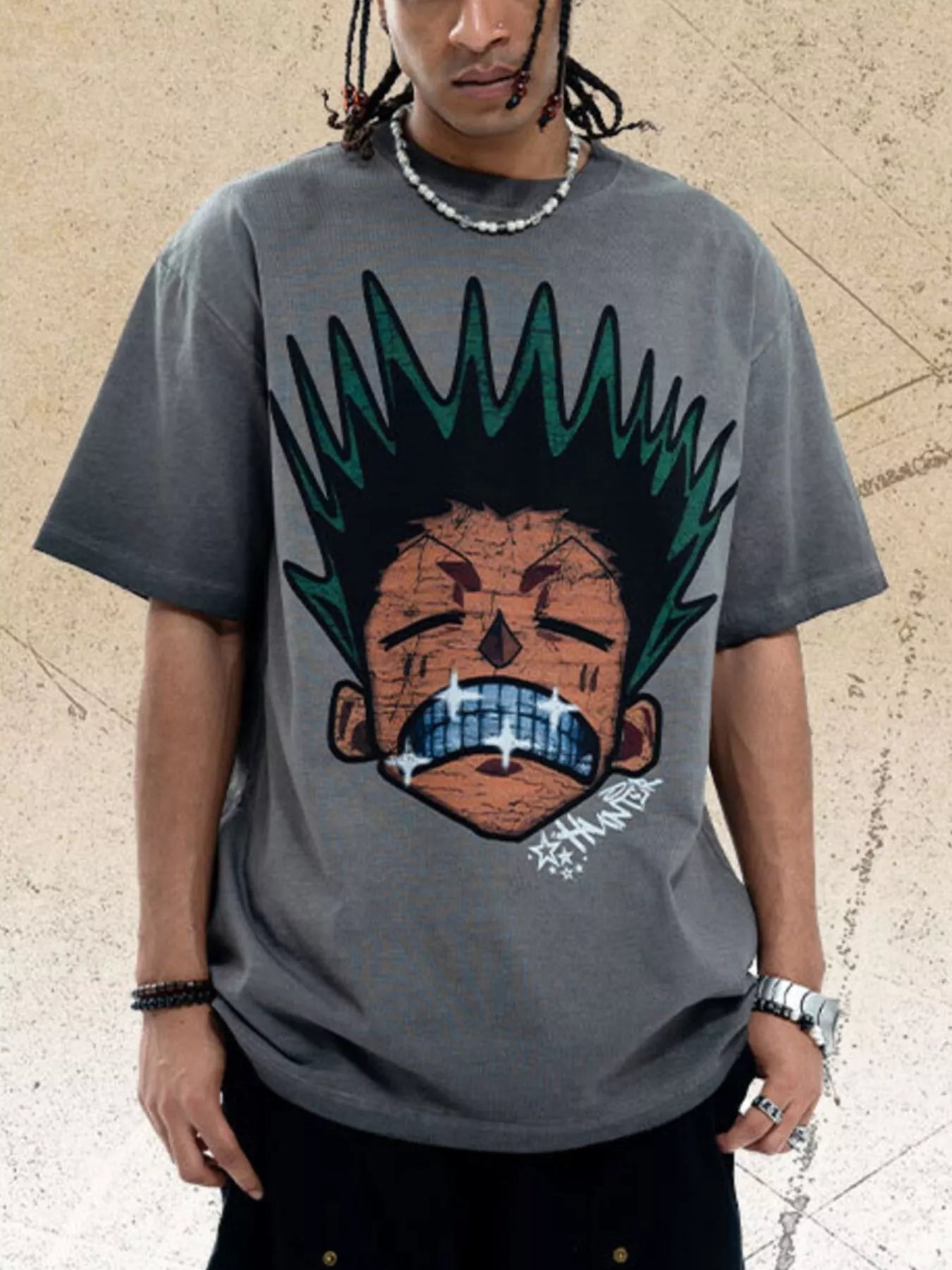 Men's Graphic Round Neck Oversized T-Shirt