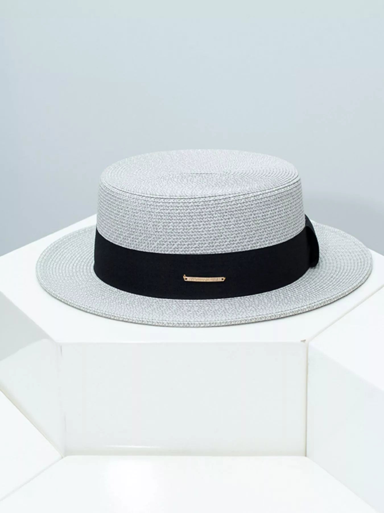 Straw Boater Hat with Ribbon