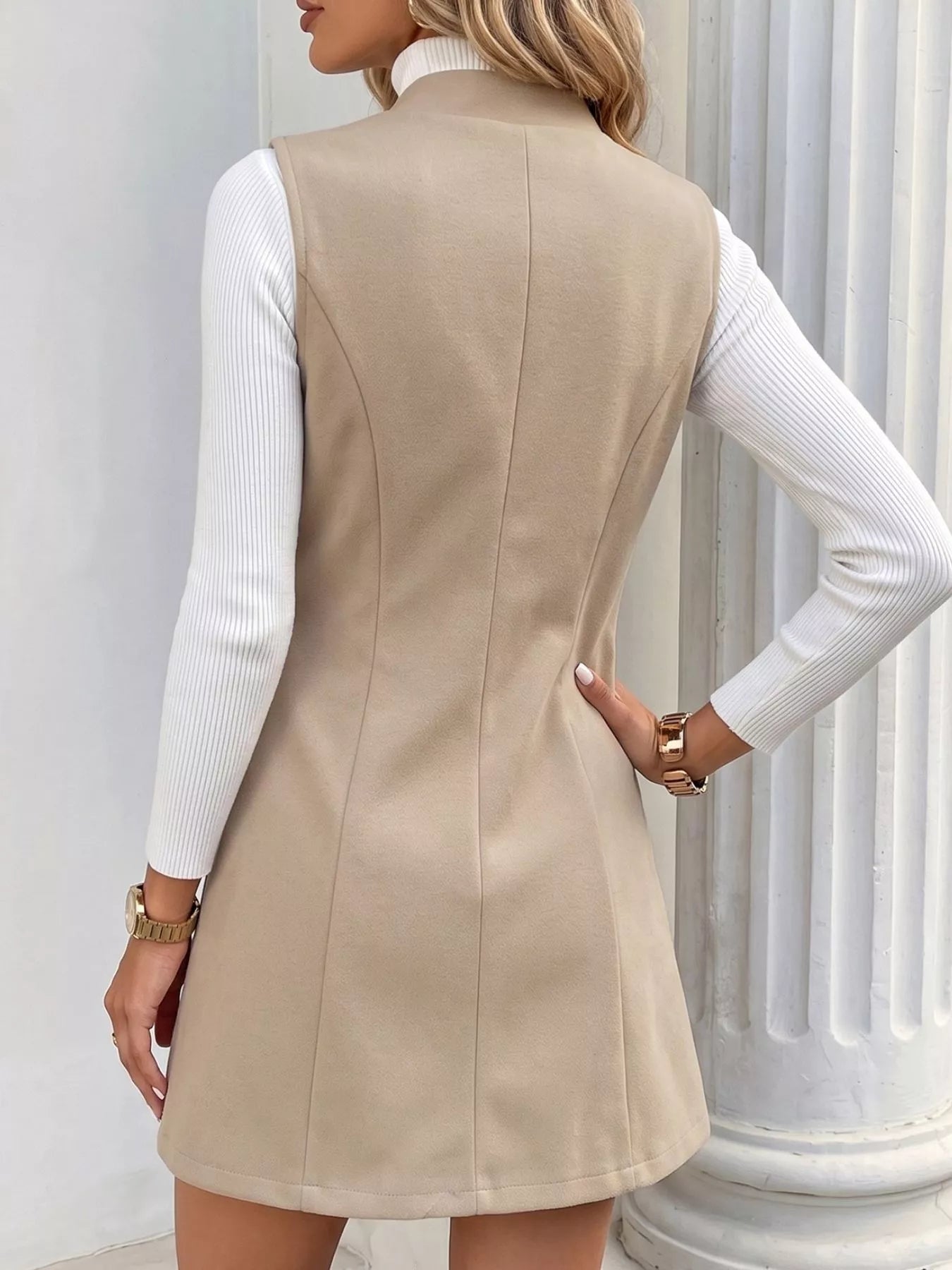 Elegant Button-Down Vest Coat