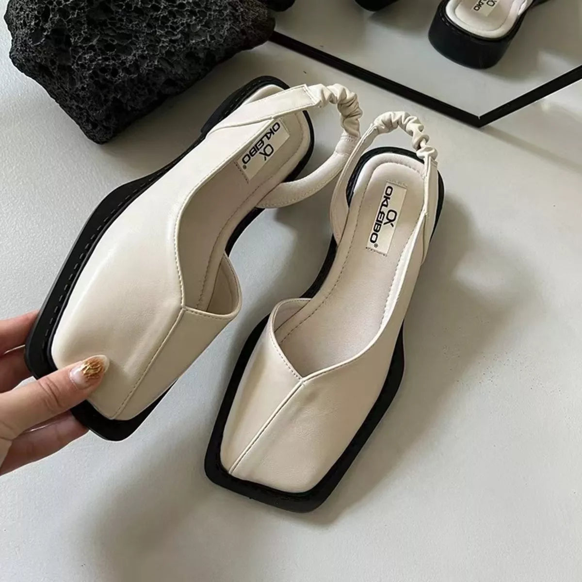 Square Toe Flats Sandals