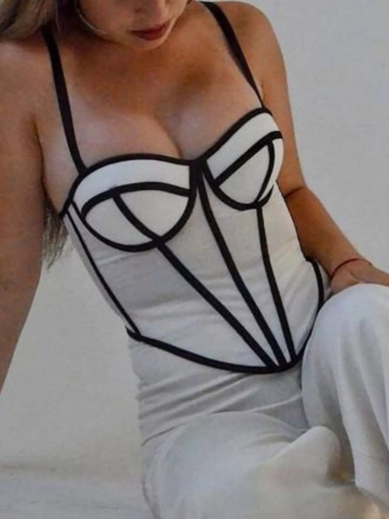 Corset Cami with Contrasting Trim