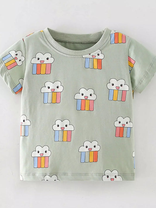 Children's Cloud Rainbow Print T-Shirt