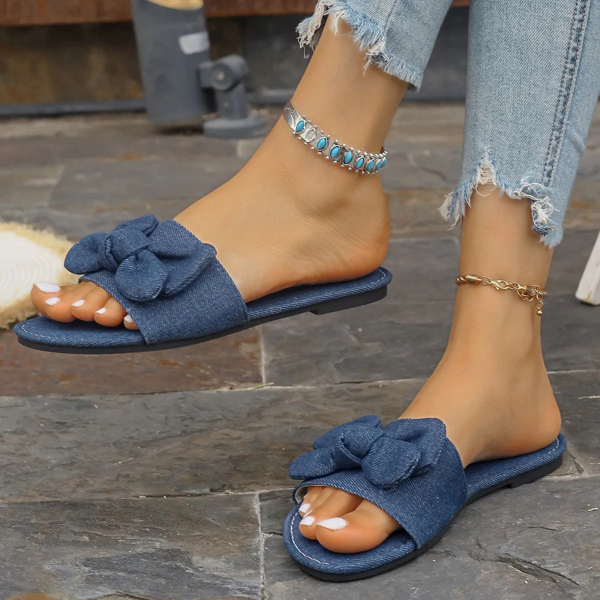 Bow Tie Flat Sandals