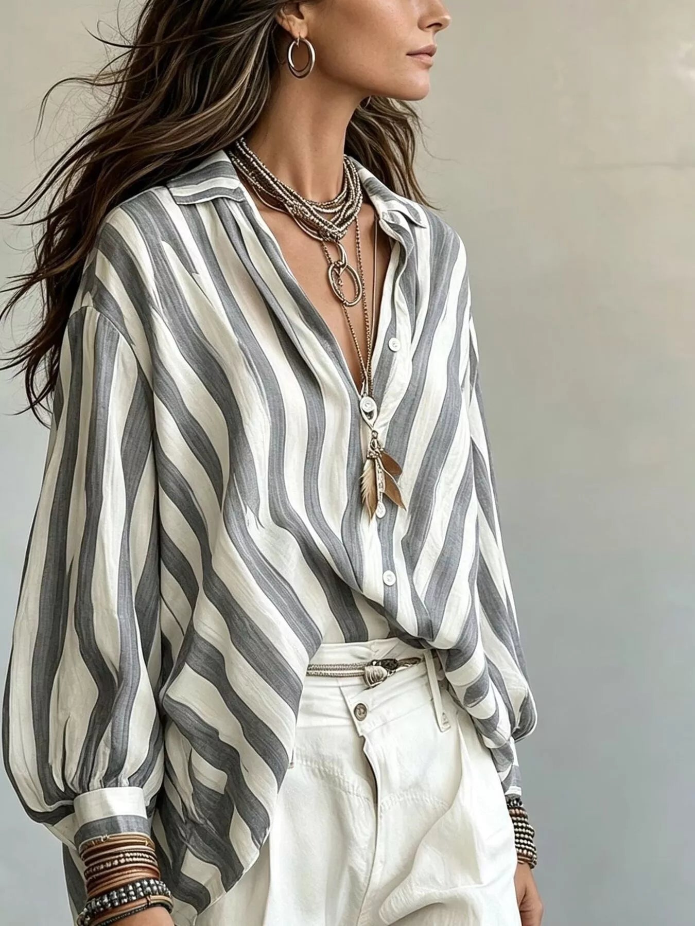 Striped Loose Fit Shirt
