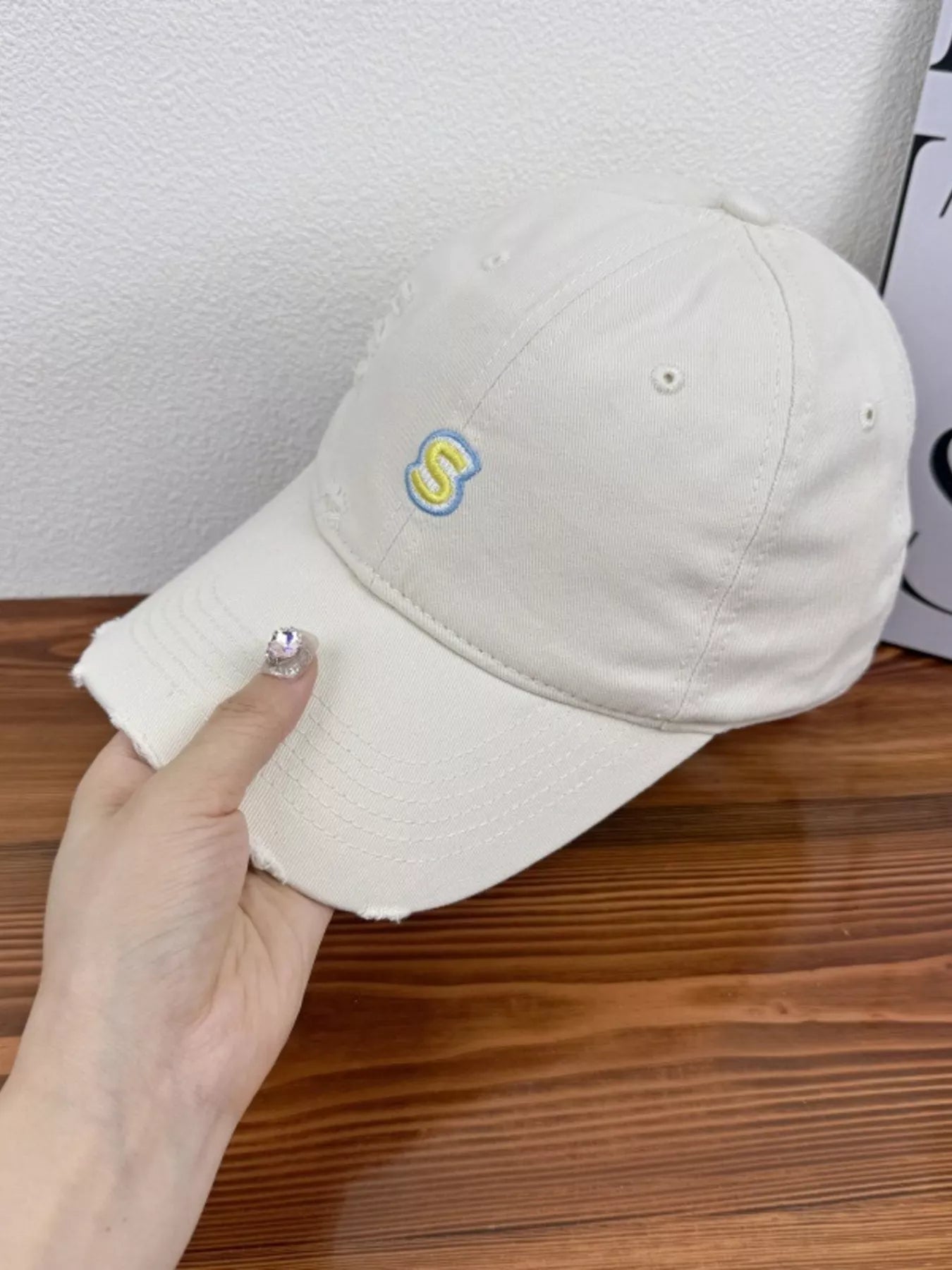 Distressed Embroidered Baseball Cap