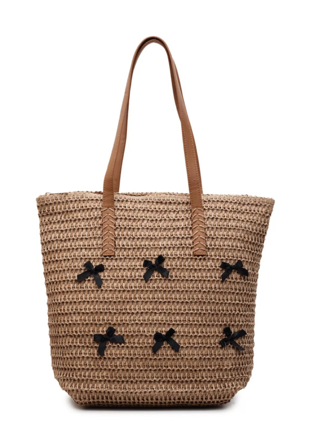 Woven Straw Bow Handbag