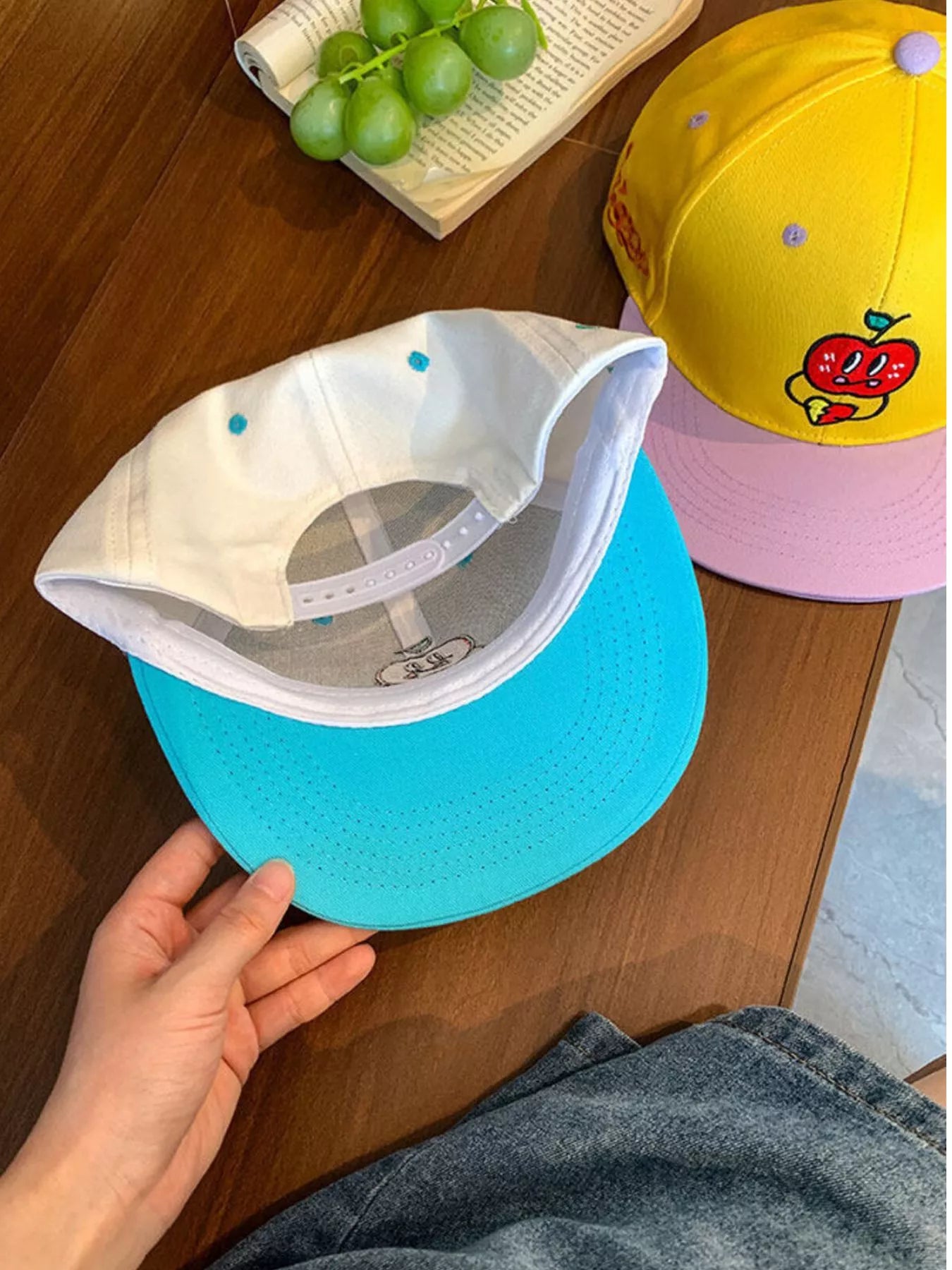 Cartoon Apple Embroidered Baseball Cap