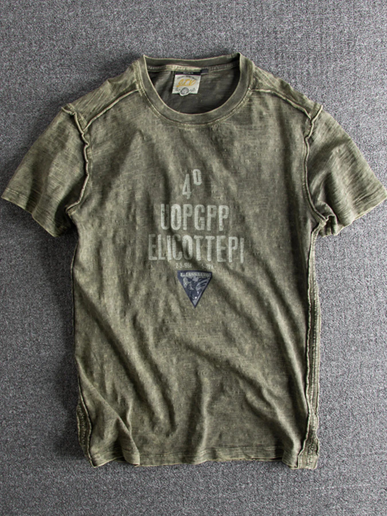 Men's Letter Round Neck Short Sleeve T-Shirt