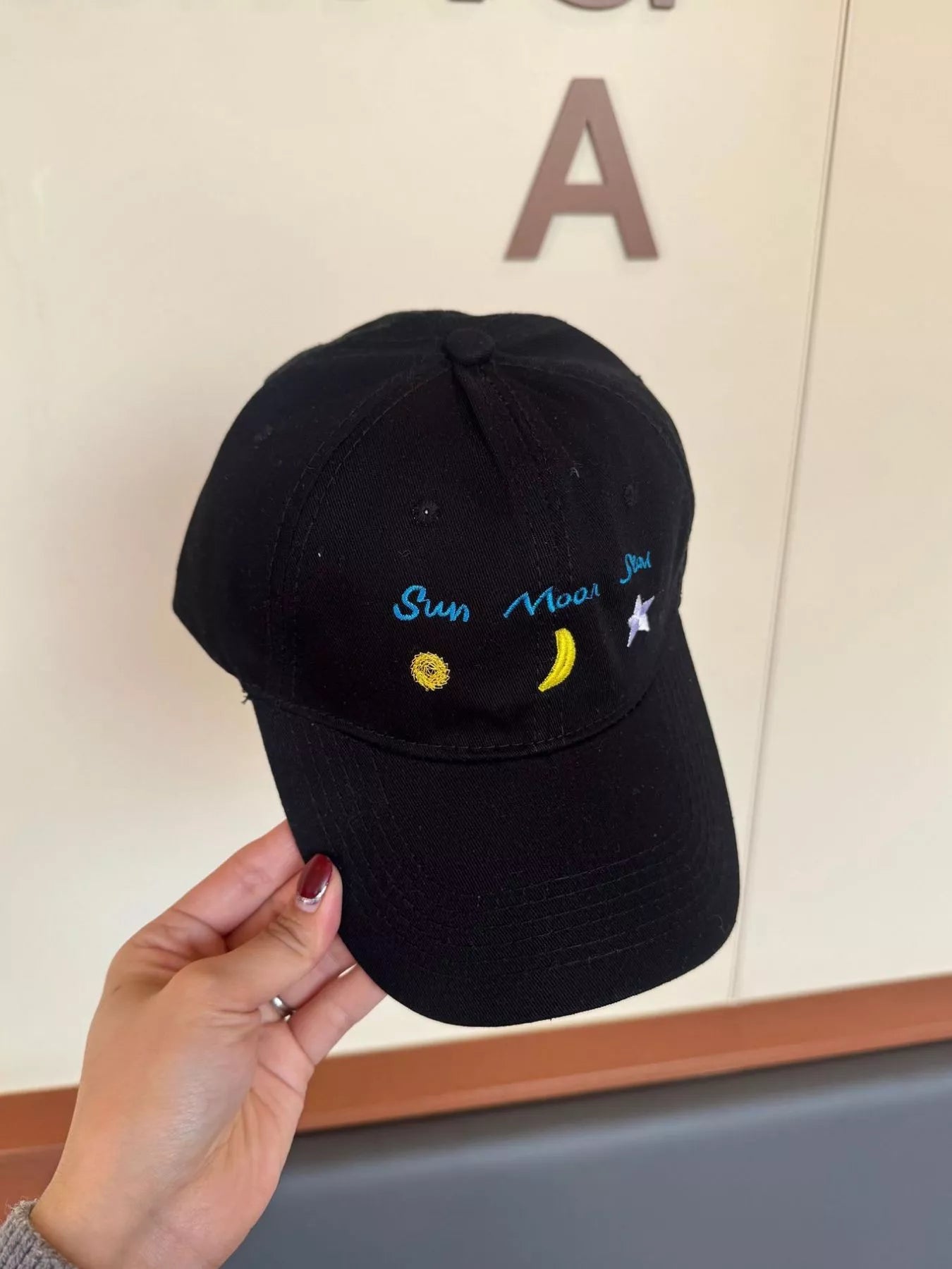 Sun Moon Star Embroidered Baseball Cap