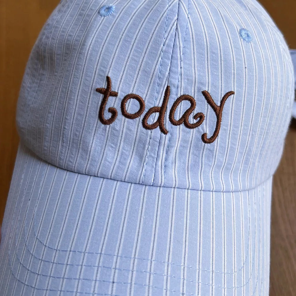Striped Embroidered Baseball Cap