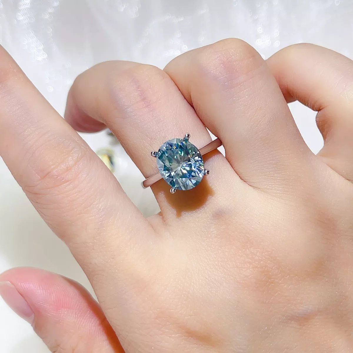 5 Carat 925 Sterling Silver Moissanite Ring
