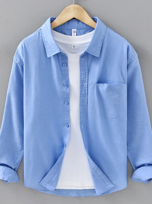 Men's Plus Size Button Up Long Sleeve Shirt