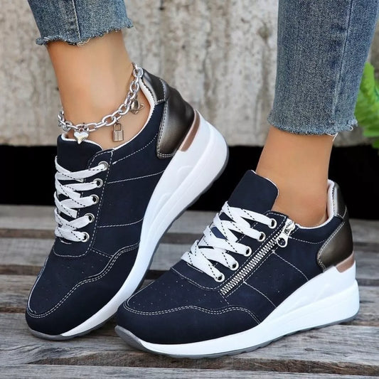 Lace Up Wedge Sneakers