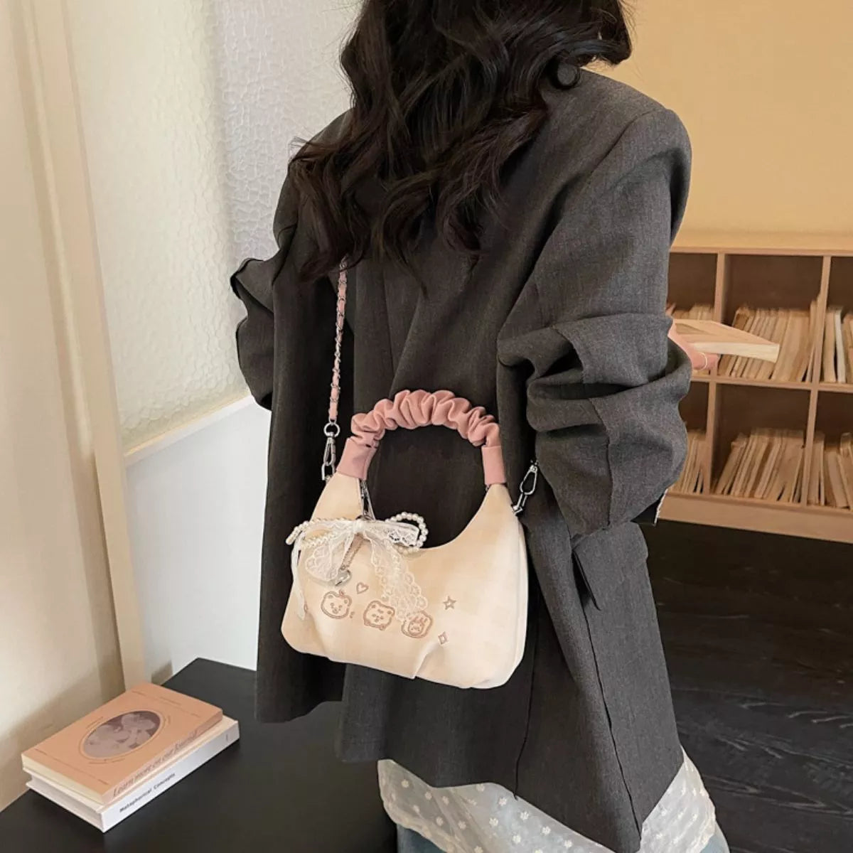 Ruched Handle Crossbody Bag