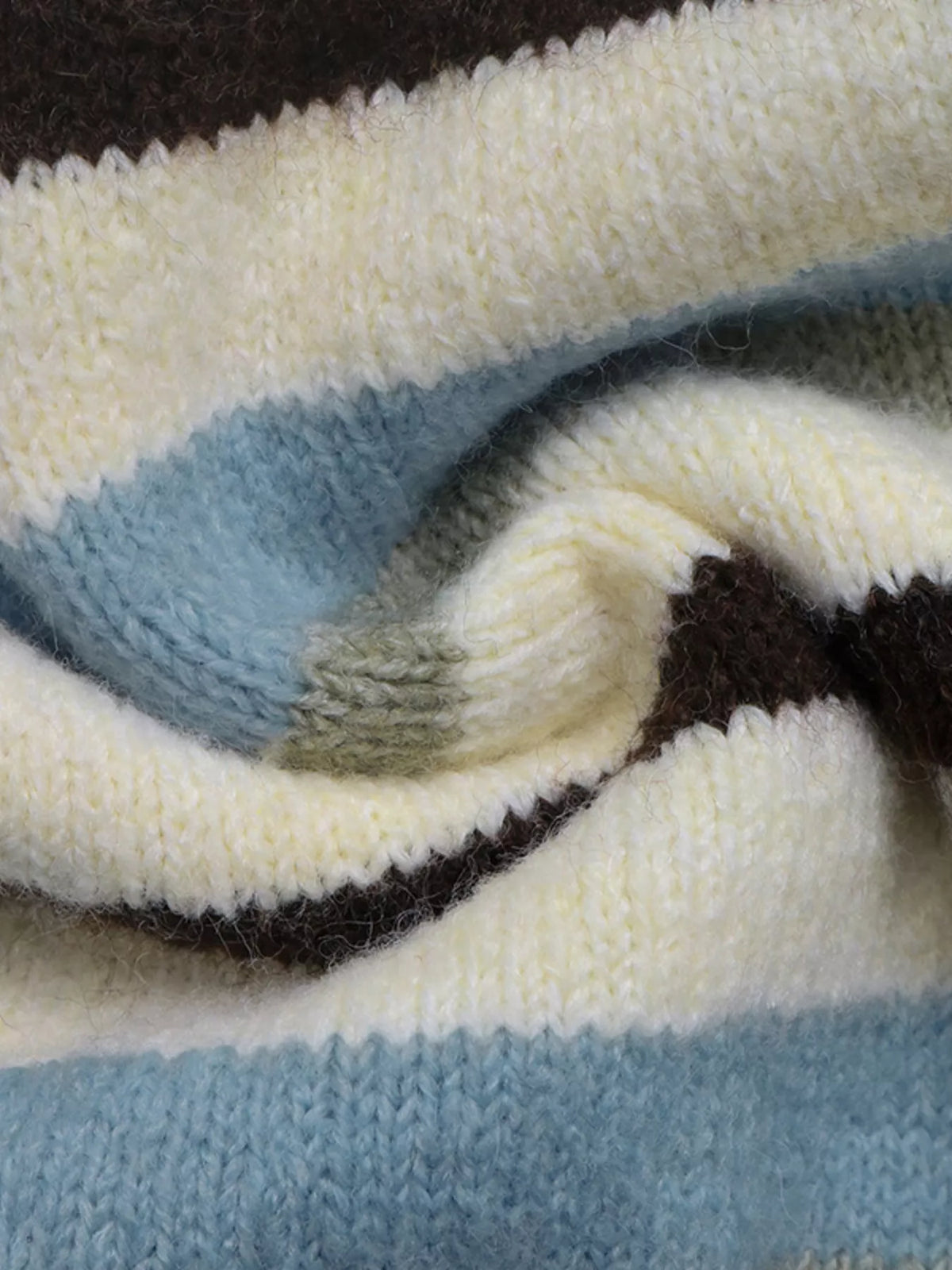 Striped Crew Neck Button-Down Cardigan