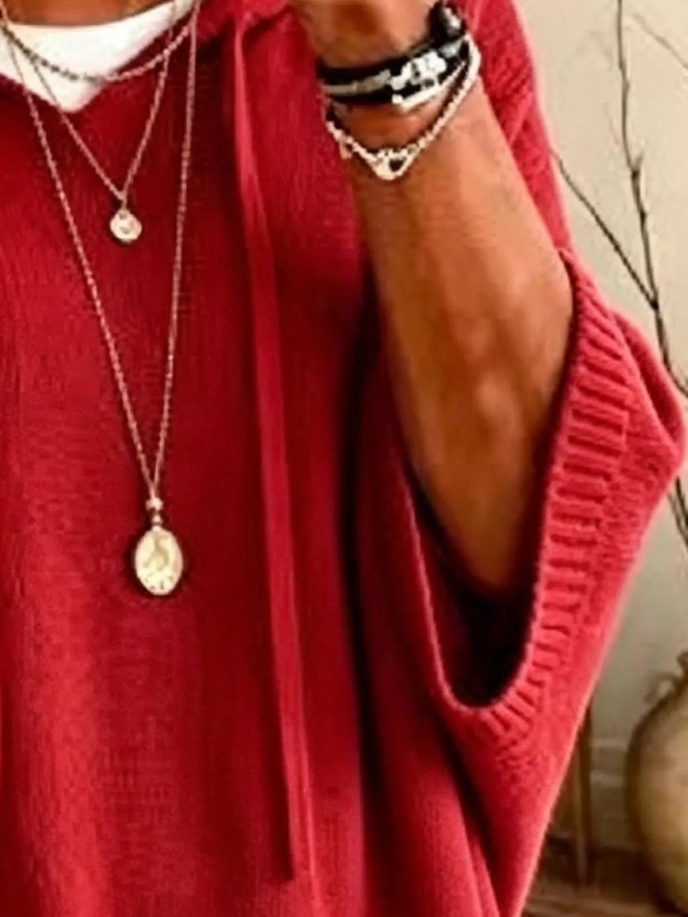 Full Size Drawstring 3/4 Sleeve Hooded Sweater Plus Size