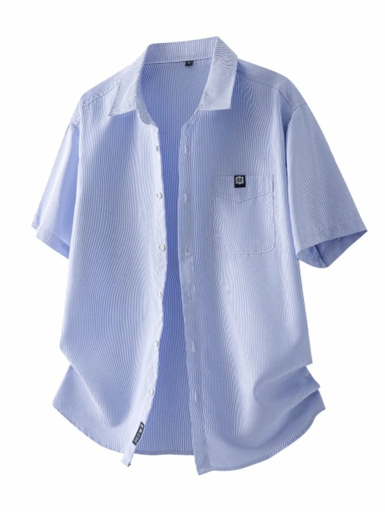 Men's Plus Size Casual Striped Short Sleeve Shirt