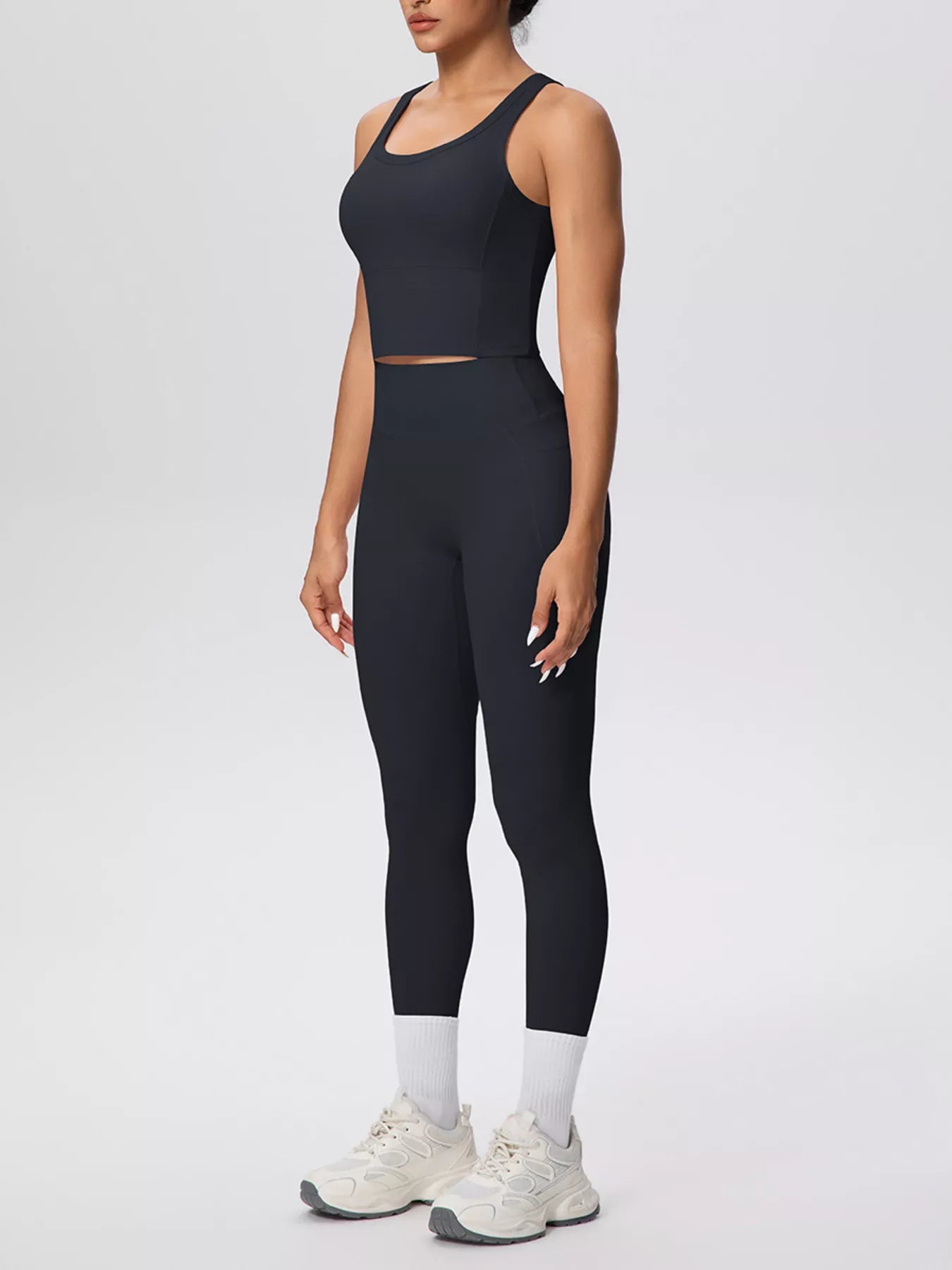 Scoop Neck Tank and High-Waisted Leggings Active Set