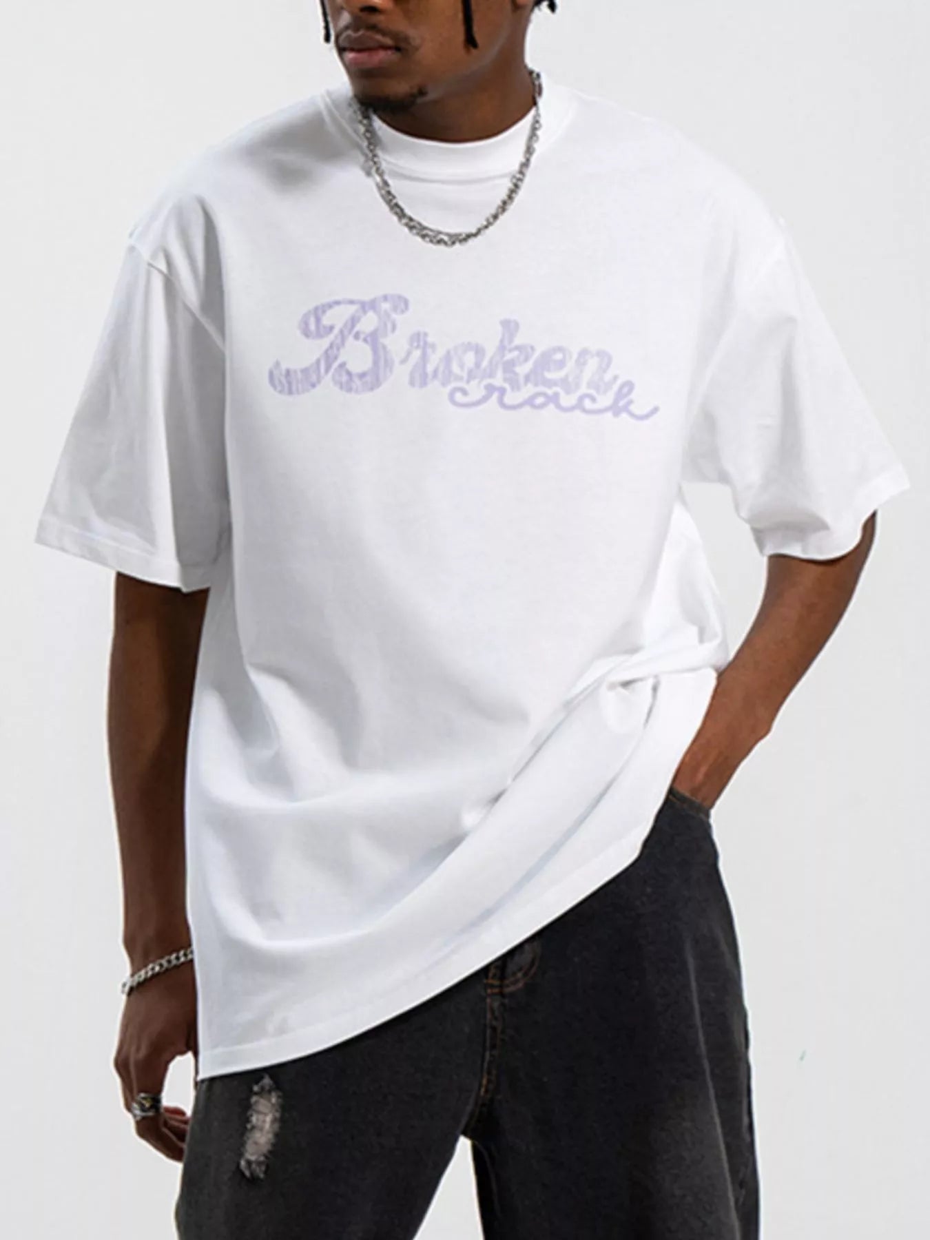Men's Graphic Round Neck Oversized T-Shirt