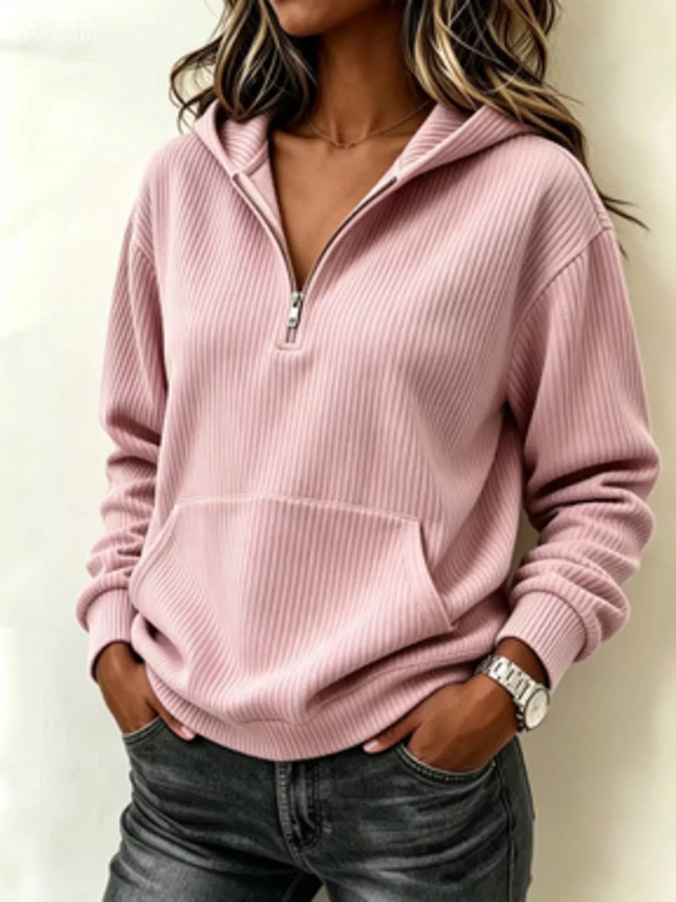 Kangaroo Pocket Half-Zip Hoodie