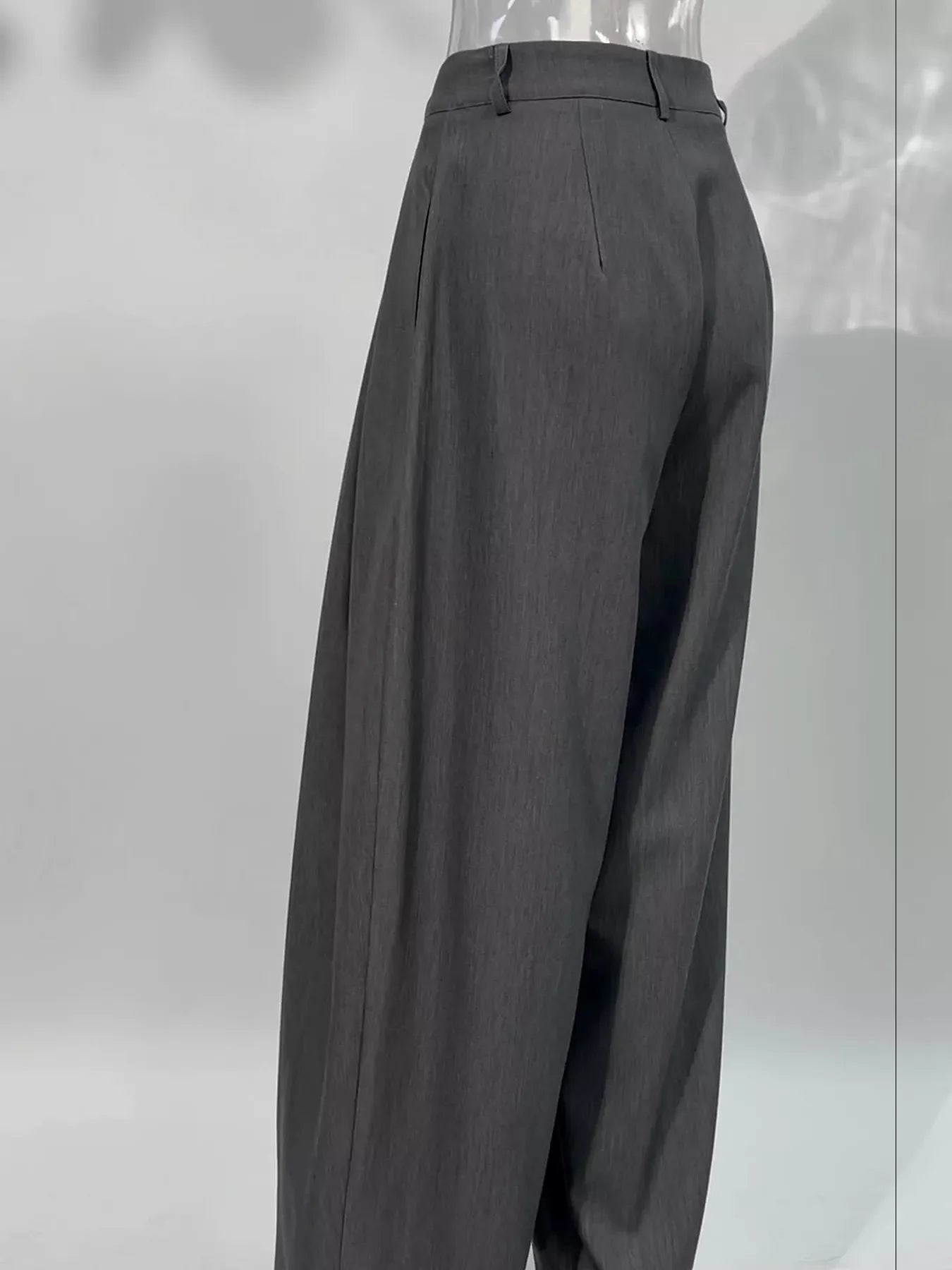 High-Waisted Wide-Leg Pleated Pants
