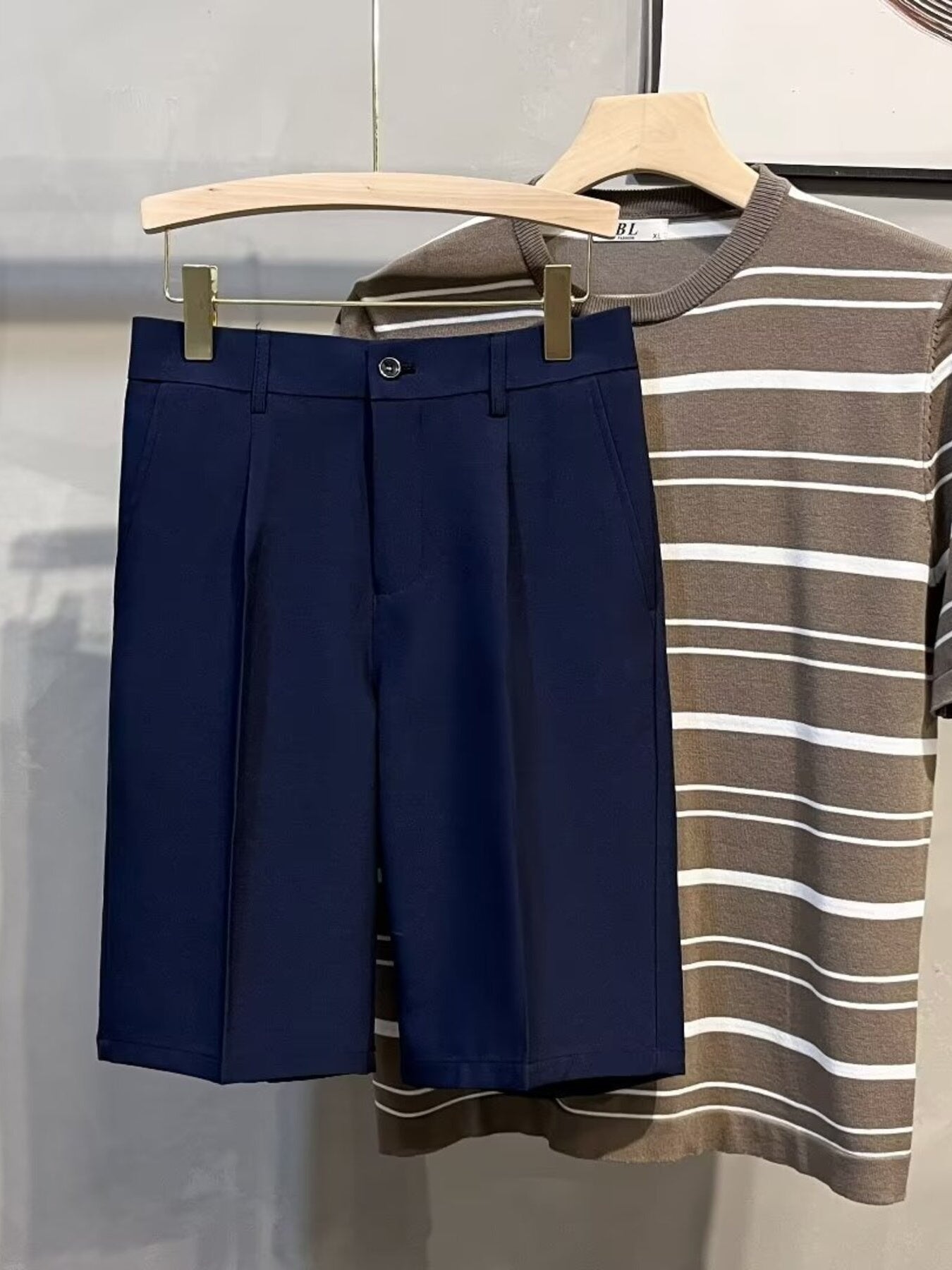 Men's Full Size Pleated Front Casual Shorts Plus Size