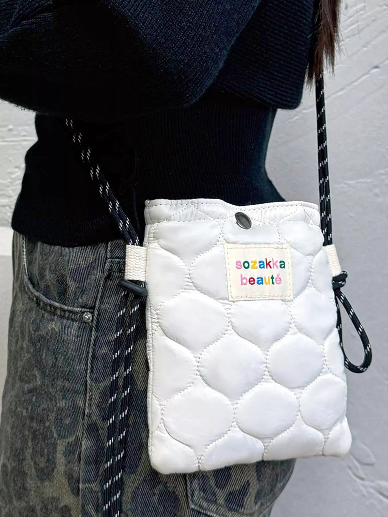 Quilted Padded Crossbody Bag with Adjustable Strap