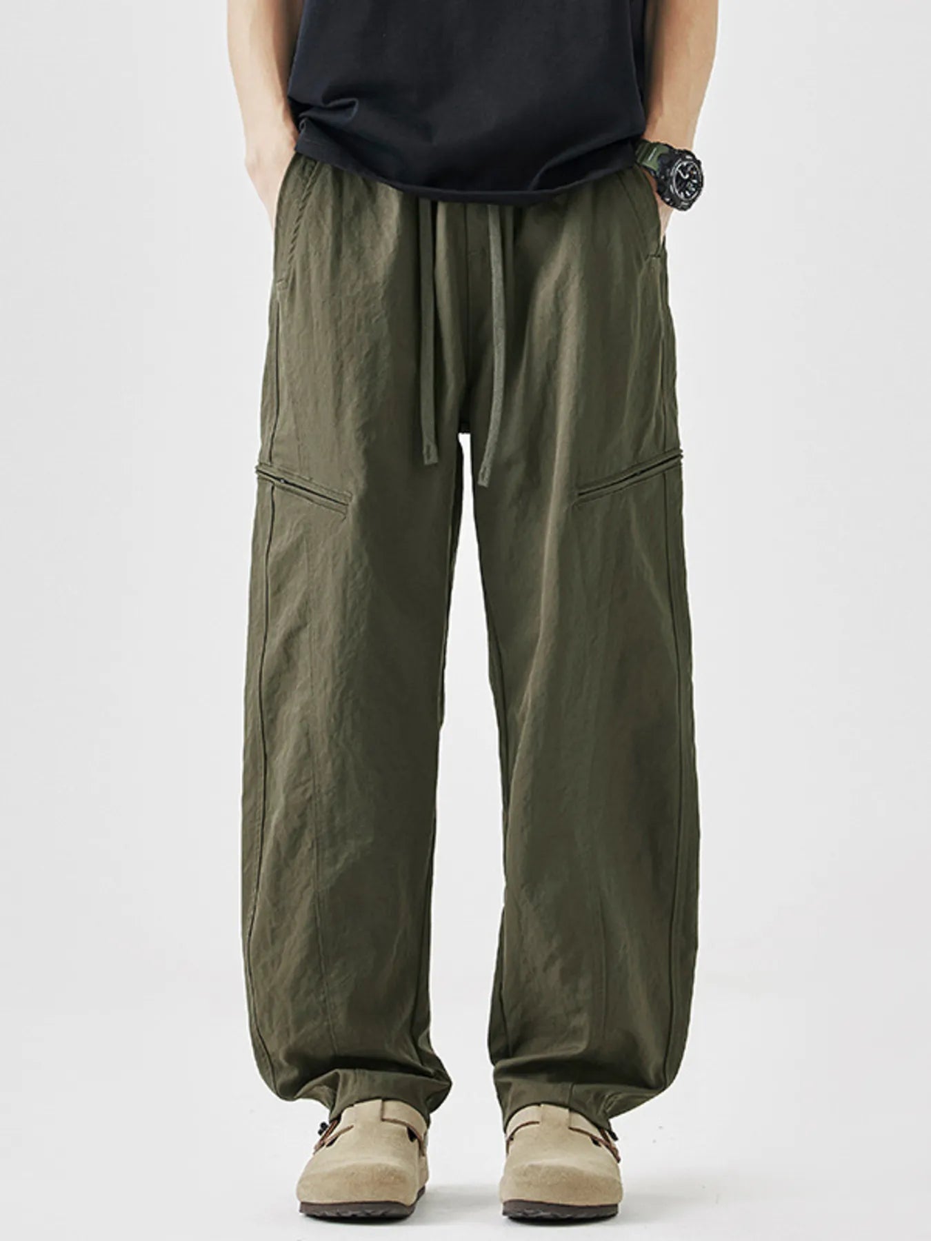 Men's Plus Size Loose Fit Drawstring Casual Pants