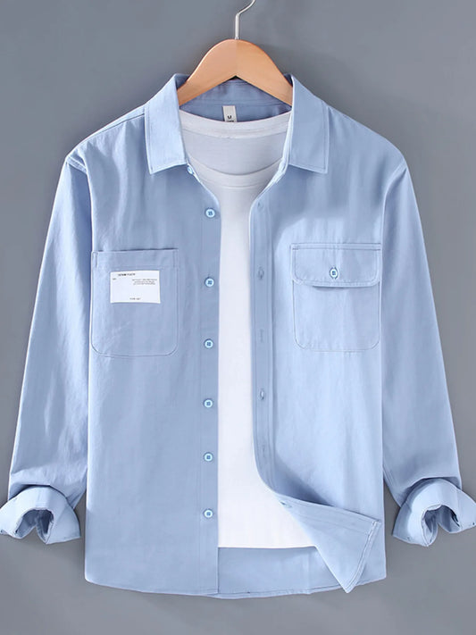 Men's Plus Size Button Up Long Sleeve Shirt