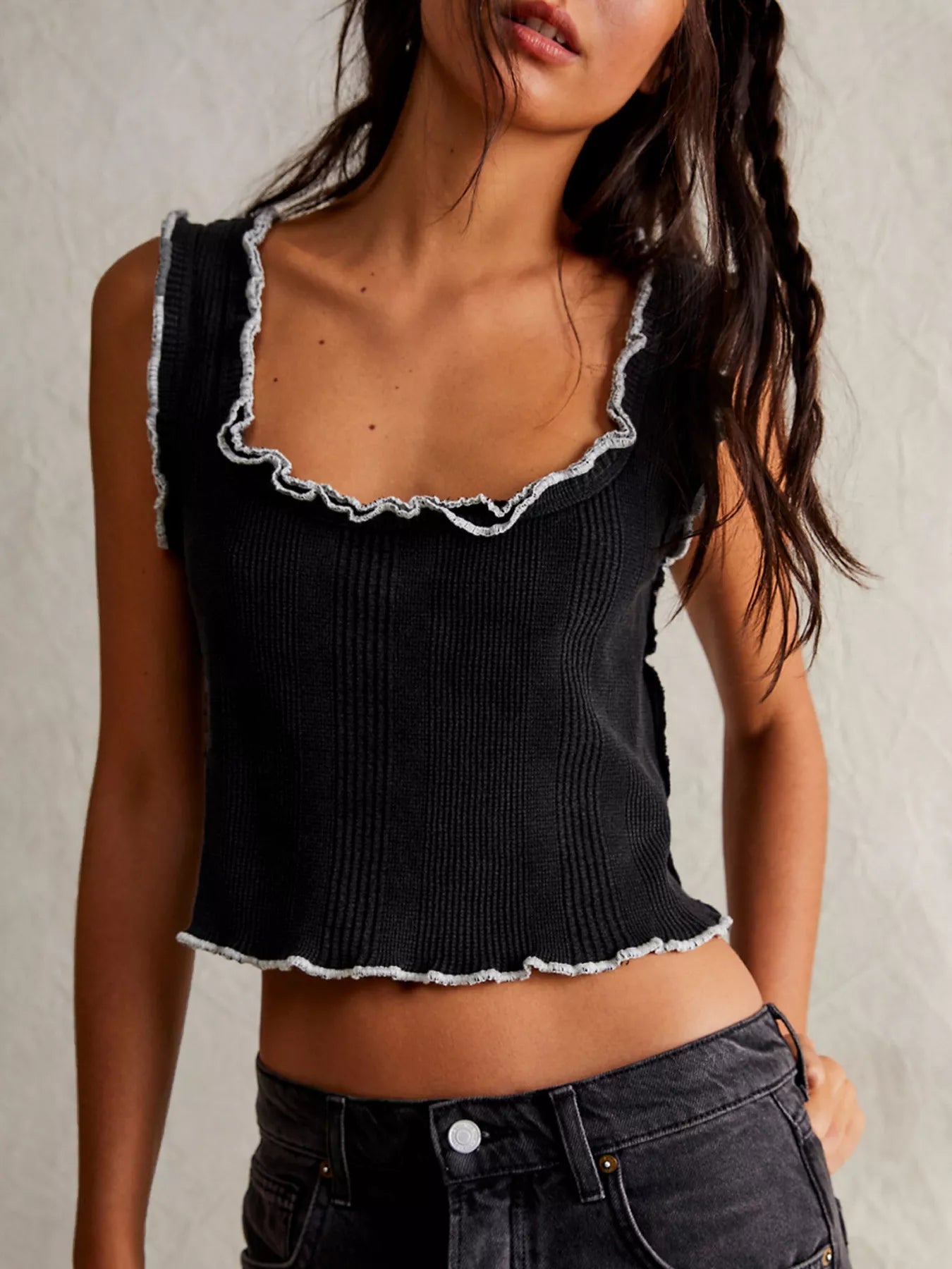 Lettuce Trim Square Neck Tank