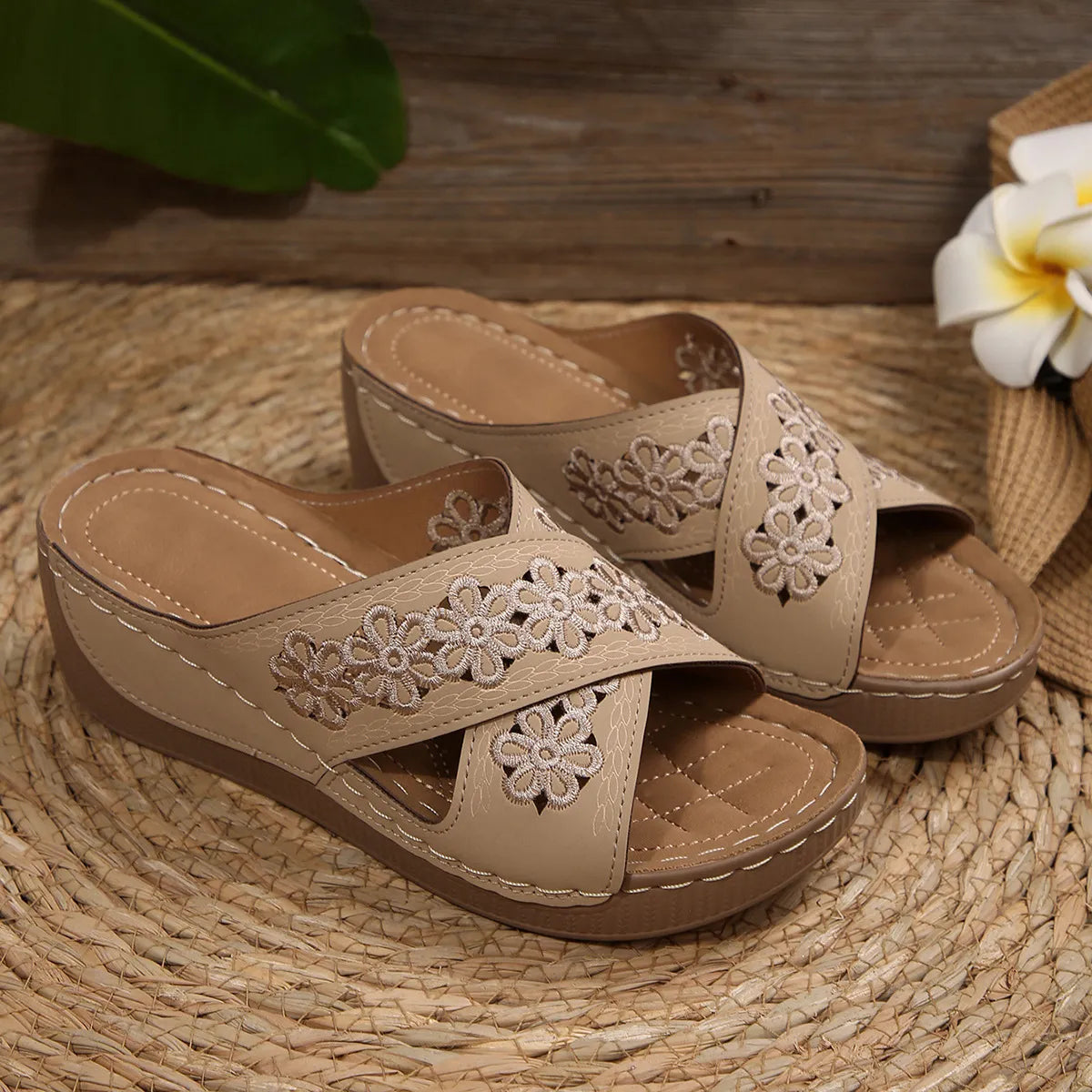 Peep Toe Wedge Sandals