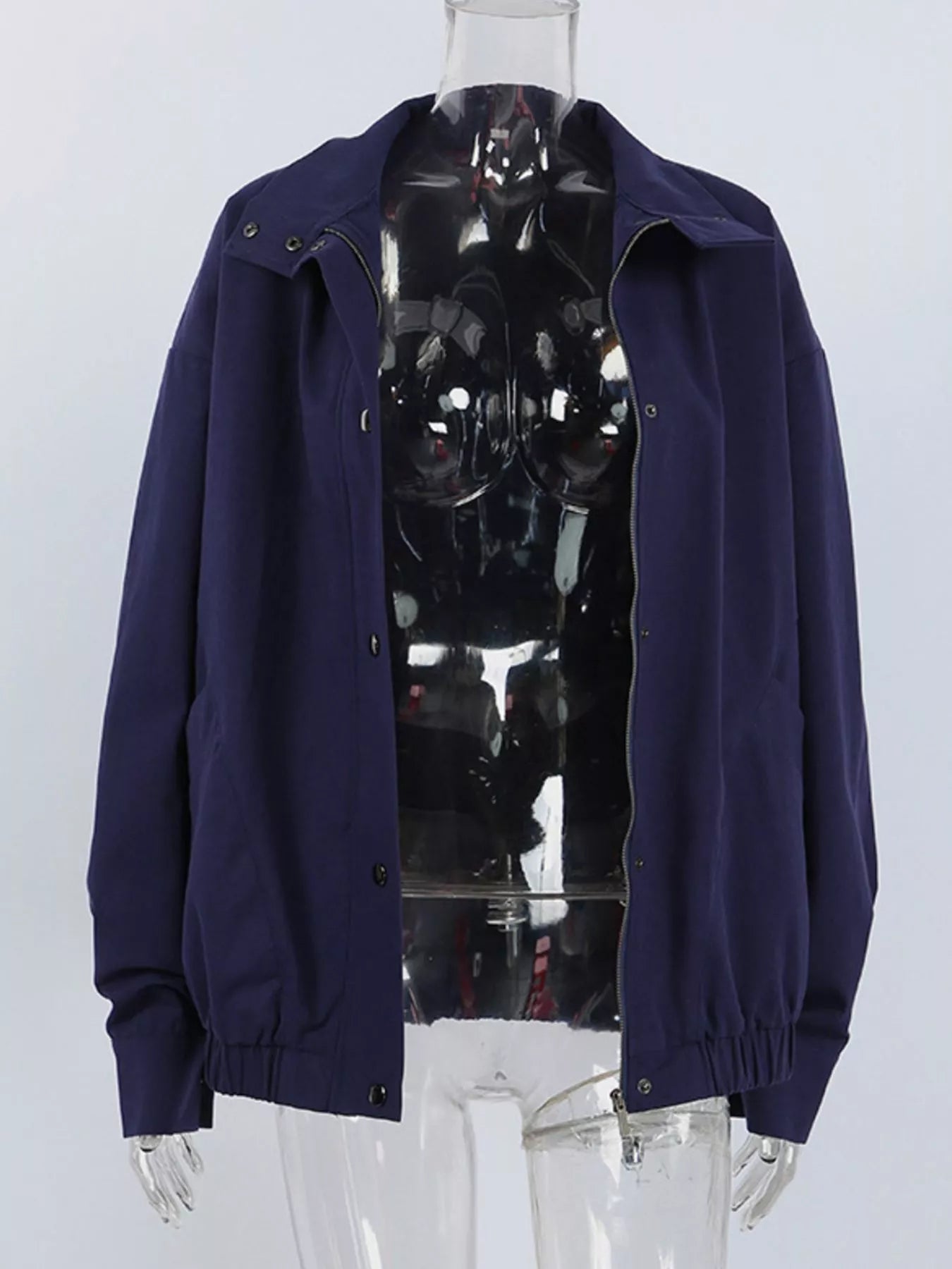 Snap Down Dropped Shoulder Jacket