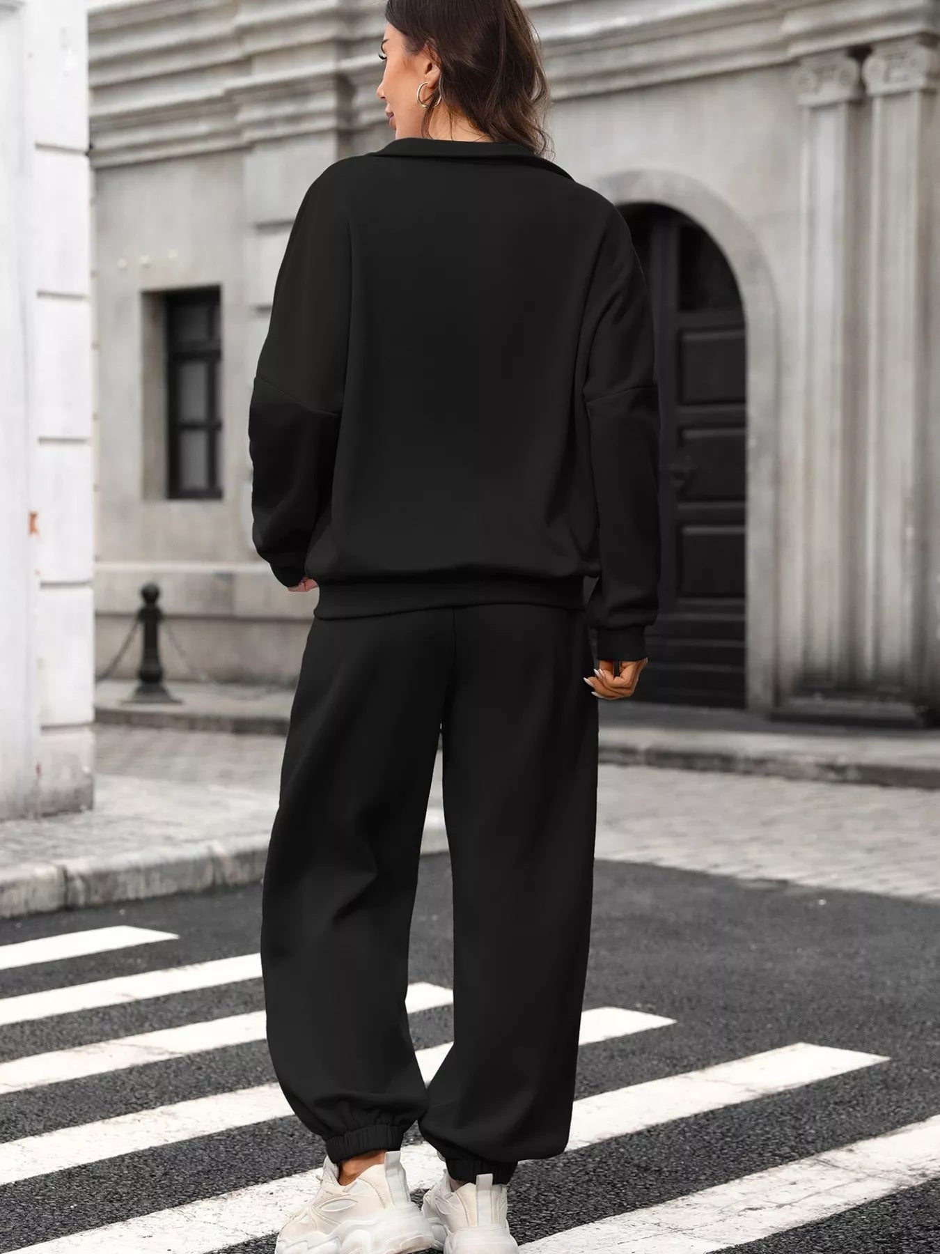 Zip-Up Long Sleeve Top and Pants Set