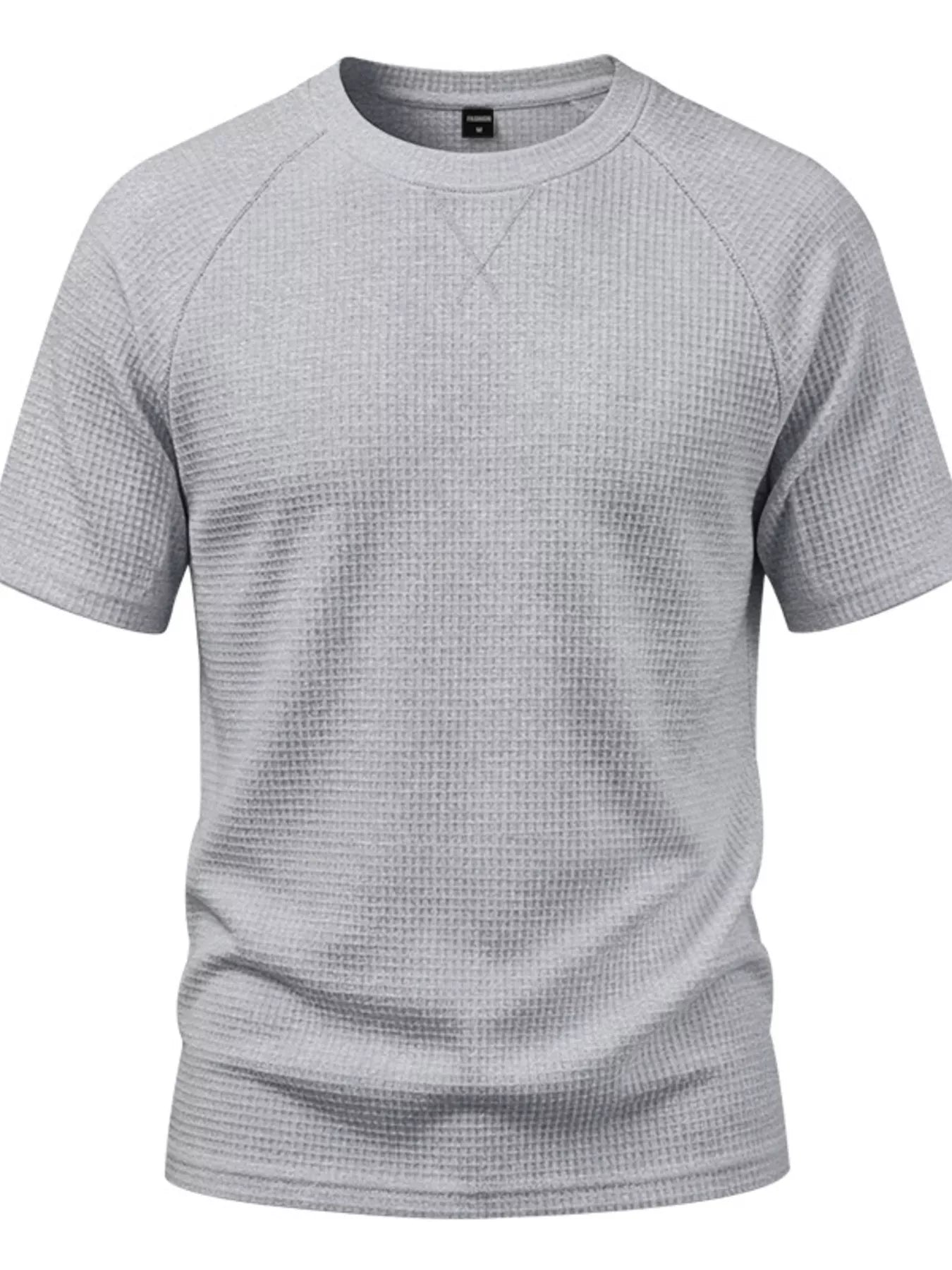 Men's Full Size Waffle Knit Raglan Short Sleeve T-Shirt Plus Size