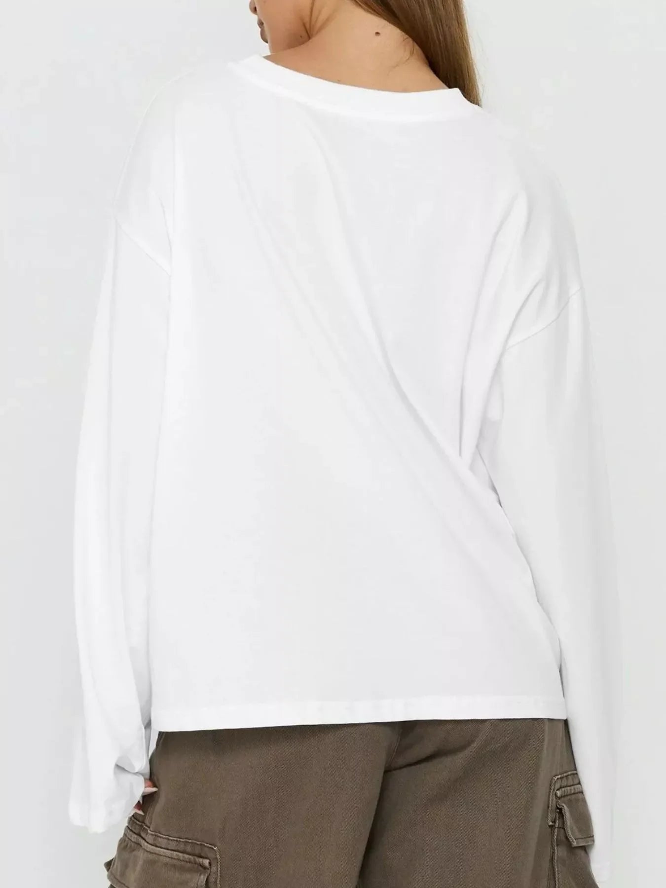 Oversized Long Sleeve Crew Neck T-Shirt