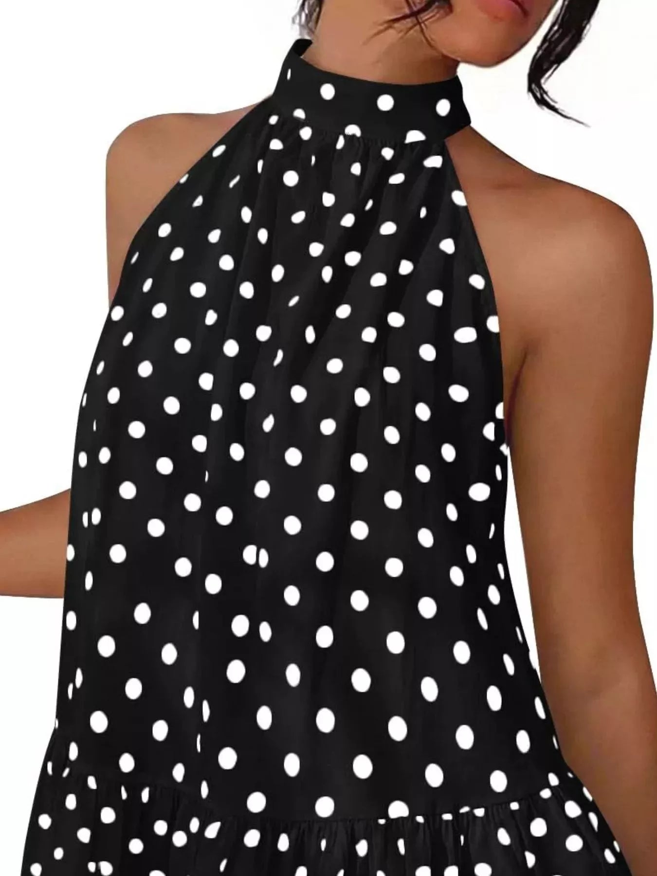 Polka Dot Halter Neck Mini Dress