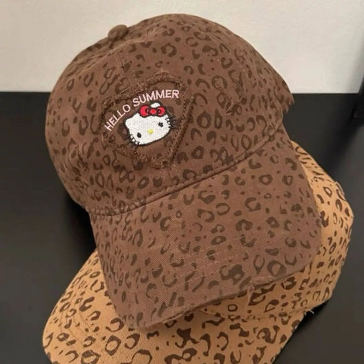 Embroidered Leopard Print Baseball Cap
