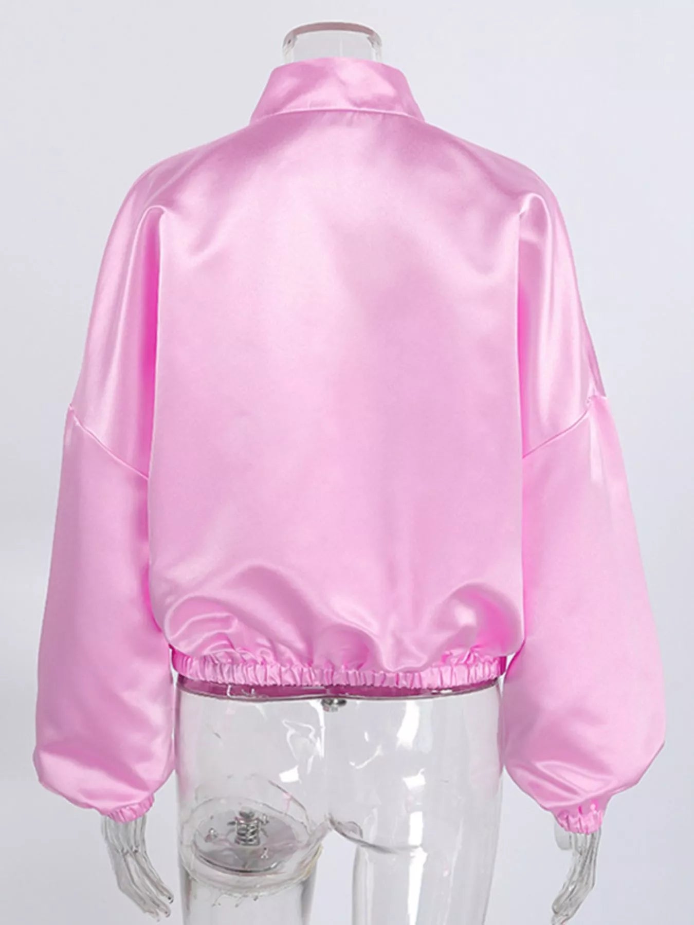 Mandarin Collar Pearl Button Shacket