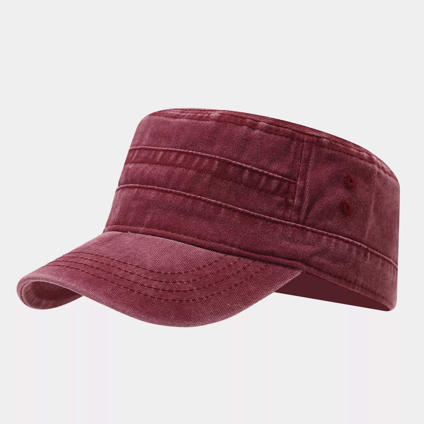 Vintage Washed Cotton Military Cadet Hat