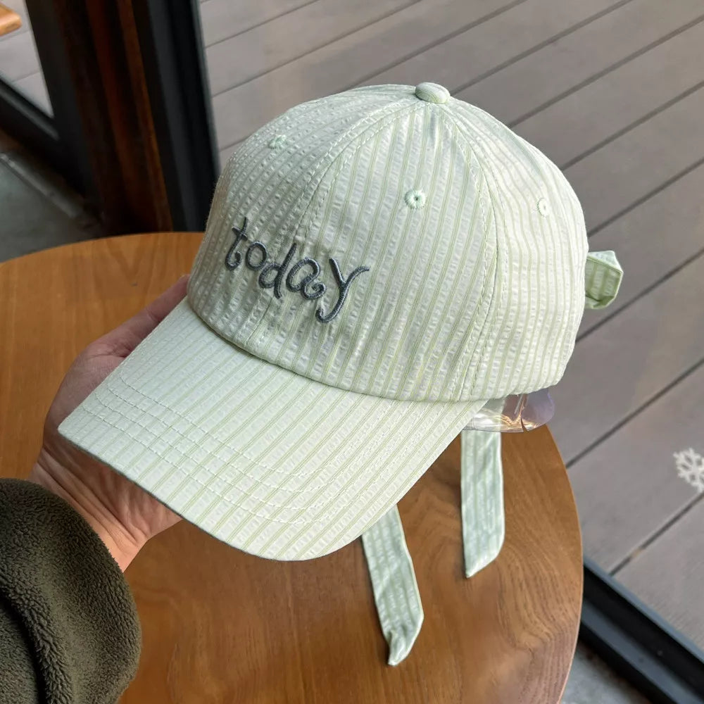 Striped Embroidered Baseball Cap