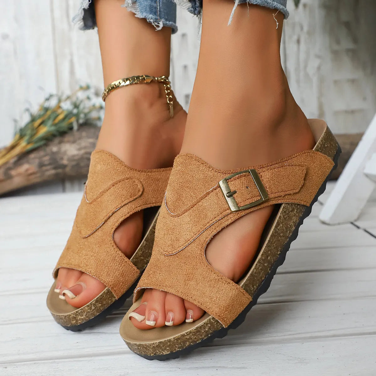 Open Toe Cutout Sandals