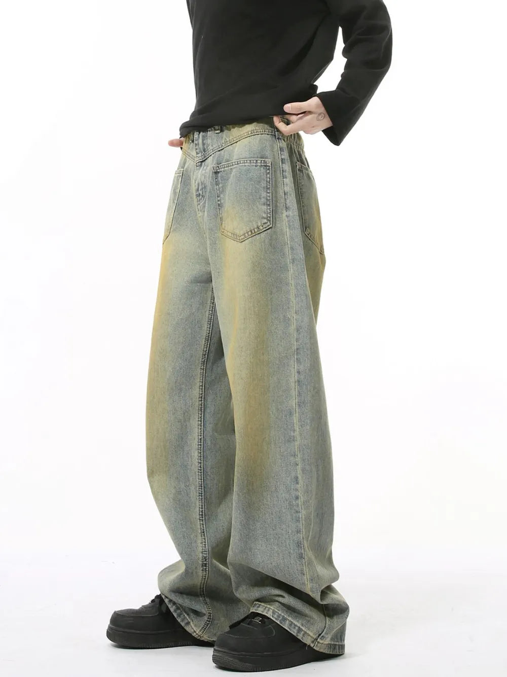 Men's Distressed Backward Jeans