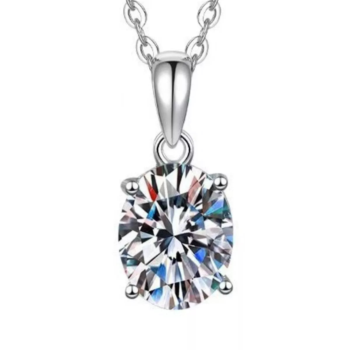 2 Carat Moissanite 925 Sterling Silver Necklace